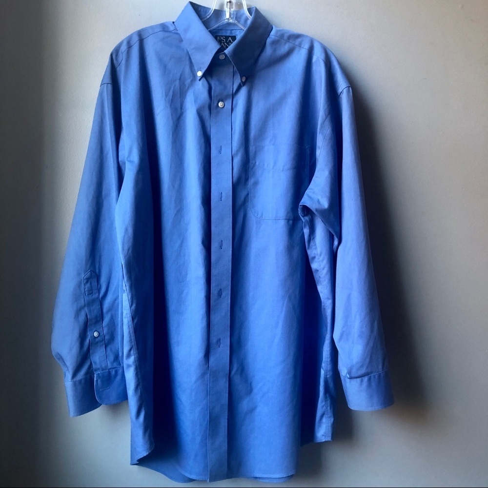 Jos. A Banks Blue Button Down 100% Cotton Shirt